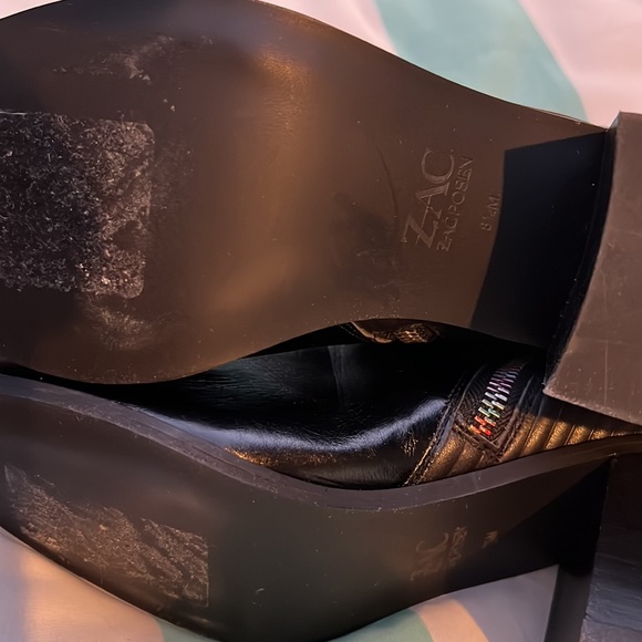 New!!! Zac Posen Tenesha Black Leather Heeled Ankle Boot Size 8.5 - Picture 9 of 14